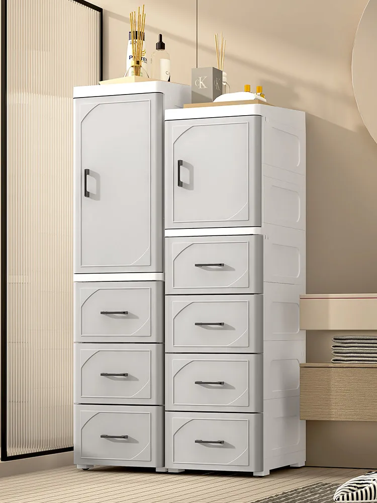Armoire pour enfants à tiroirs, avec parois épaisses, meuble de rangement pour vêtements, meuble de rangement pour chambre à une seule porte, modèle simple. 1