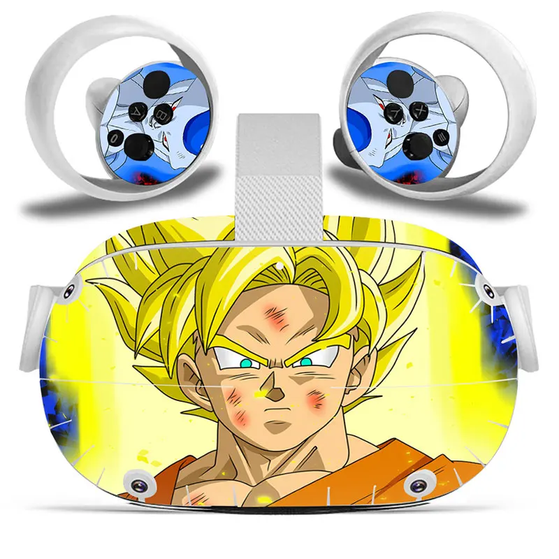 Dragon Ball Goku Skin Sticker For Oculus Quest VR2 Headset Virtual Reality Controller Decal Cover Protective PVC Skin 