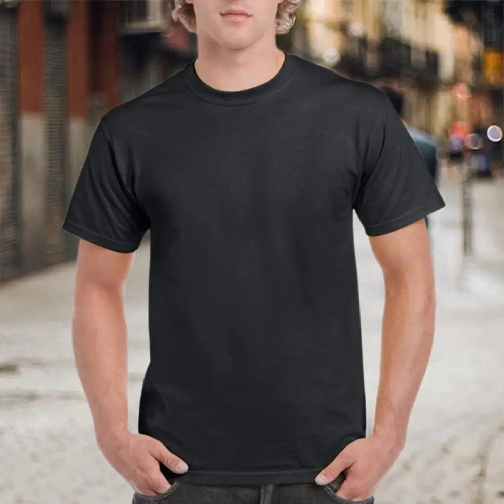 

Sports Meet Top Men's Quick Dry Breathable Sports T-shirt with O Neck Diy Print Sweat Absorption Top for Summer for Sports