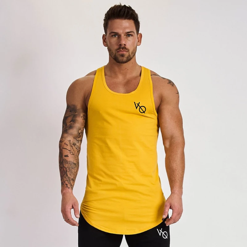 Summer Muscle Fitness Outdoor Tank Top Gym Clothing Men's Sports Running Casual Vest Sleeveless Shirt Bodybuilding Singlet