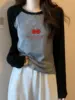 Women's Slim Fit Long Sve T-irt Pure Cotton oulder Insert Design Faionable Chic Commute Sle Spring Autumn Winter