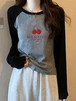 Women's Slim Fit Long Sve T-irt Pure Cotton oulder Insert Design Faionable Chic Commute Sle Spring Autumn Winter