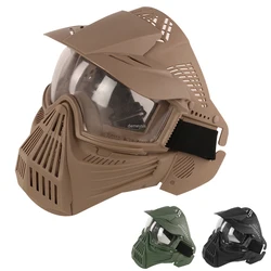 Full Face Airsoft Mask Hunting CS Wargame Protective Masks Outdoor Shooting Paintball Breathable Mask Accessories with Goggles