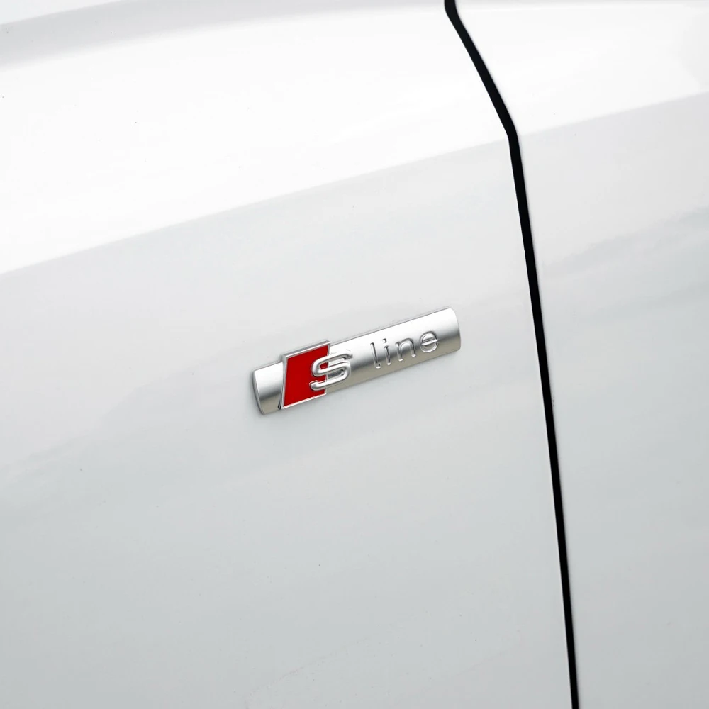 3D S LINE Emblem Auto Frontgrill Abzeichen Karosserie Kofferraum Aufkleber Dekoration Mittelabdeckung für Audi A4 B8 A3 8P Q3 8U 8V A6 8R 4L Q2 RS – Detail 12