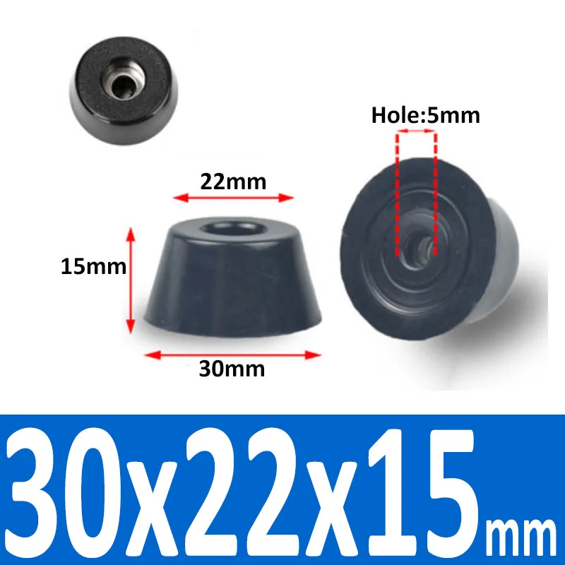 Black Synthetic Rubber Non-Slip Table Foot Pads with Gasket for Furniture and Speakers (4/8/10/20 Pcs)