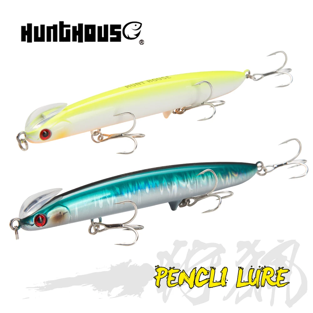 Hunthouse Pencil Fishing Lure Hard Bait Wobblers Stickbait 125mm 38g  Sinking Long Casting Saltwater For Pike Bass Fish Tackle - AliExpress
