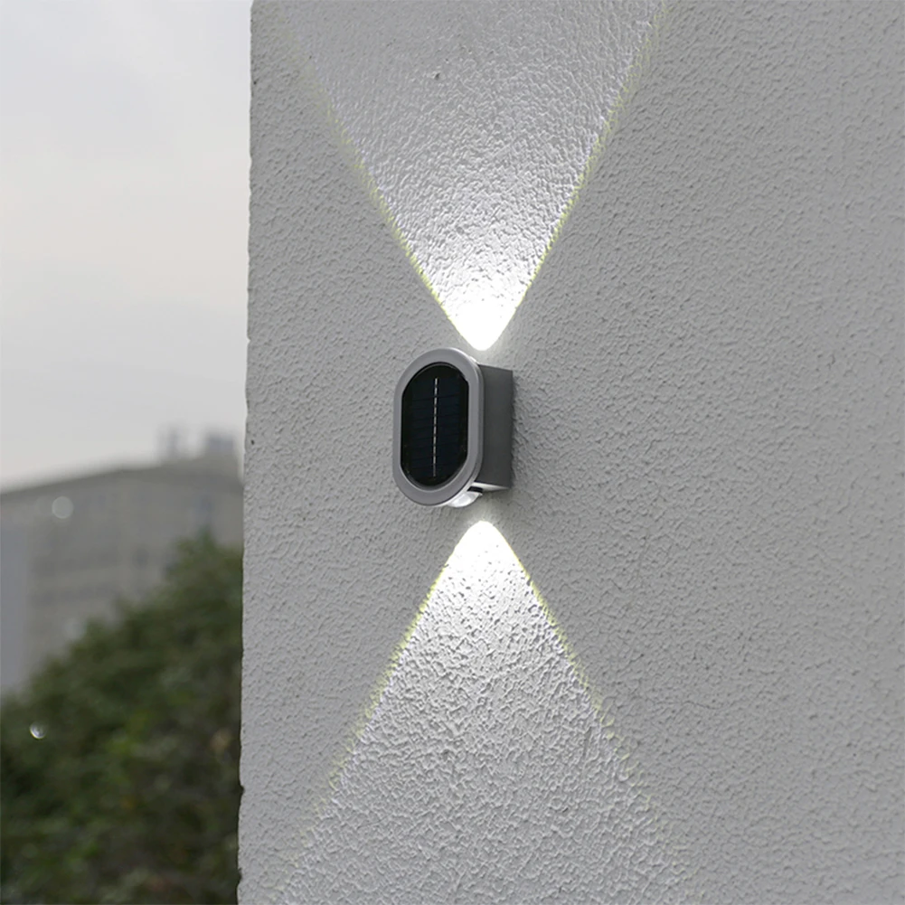 Solar LED Wall Spotlight Plastic Outdoor Sunlight Lamp Waterproof Sensory Switch Easy Installation Adjustable for Courtyard Park