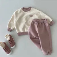 2025 Autumn New Baby Long Sleeve Clothes Set Boys Girls Letter Print Swearshirt + Pants 2pcs Suit Toddler Cotton Casual Outfits 2