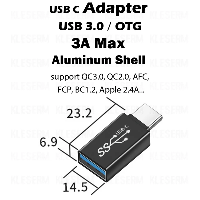 2 in 1 OTG USB to Type C USB3.0 Adapter Plug for Flashdrive Tablet PC Android Phone USB-C Female to USB-A Male Adaptor Converter phone jack to usb converter Adapters & Converters