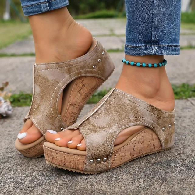 Sandales pour femmes 2026 – Nouveauté été – Sandales rétro à talons hauts – Sandales décontractées à bout ouvert et compensées – Sandales de créateur – Sandalias De Mujer 1