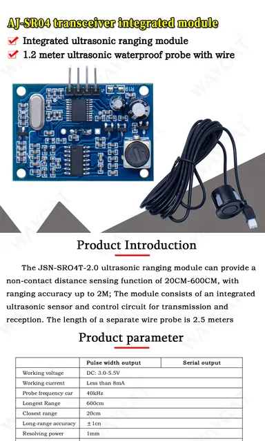 Sensore Distanza Ultrasuoni DC 5V - Modulo Impermeabile Per Misurazione Fino A 4.5 Metri - Foto 10