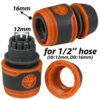 KESLA 2pcs 1/2" 3/4" Garden Hose Adapter 16mm Quick Connector Stop Plug Coupler Joint Water Irrigation Tube Repair Extender 2