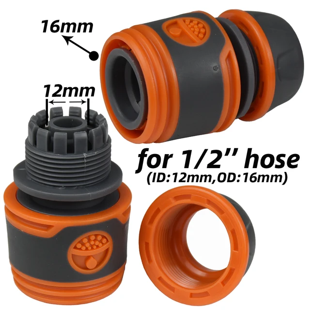 KESLA 2pcs 1/2" 3/4" Garden Hose Adapter 16mm Quick Connector Stop Plug Coupler Joint Water Irrigation Tube Repair Extender 2
