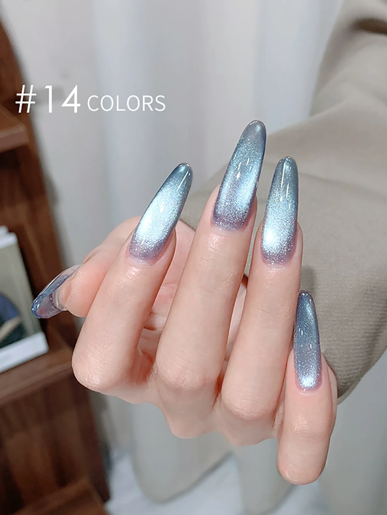 Icy Light Blue Glitter Nail Trend