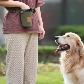 Portable Dog Treat Bag Puppy Training Treat Snack Bag Large Capacity Dog Training Snack Reward Waist Bag Pet Feed Pocket 4