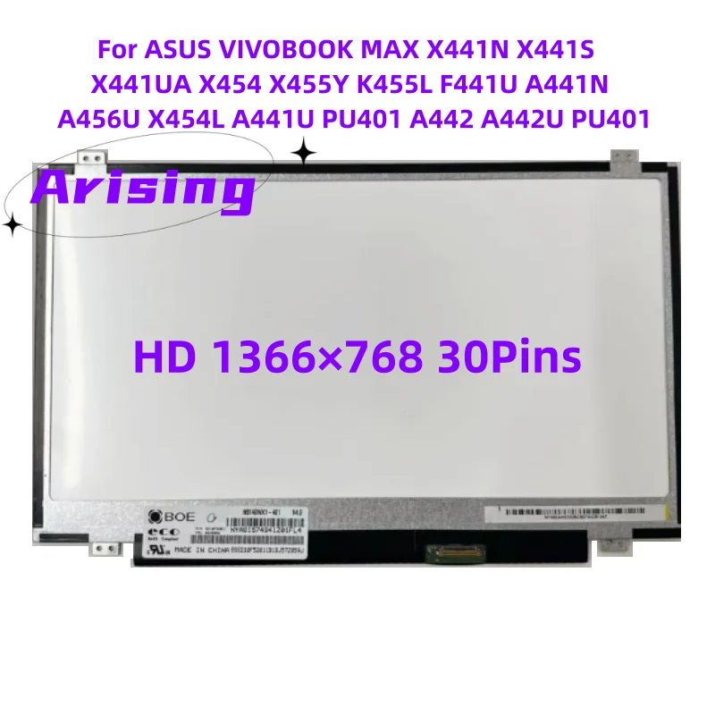 14,0 ЖК-экран для ASUS VIVOBOOK MAX X441S X441UA X441N X454 X455Y K455L F441U A441N A456U X454L A441U PU401 A442 A442U PU401