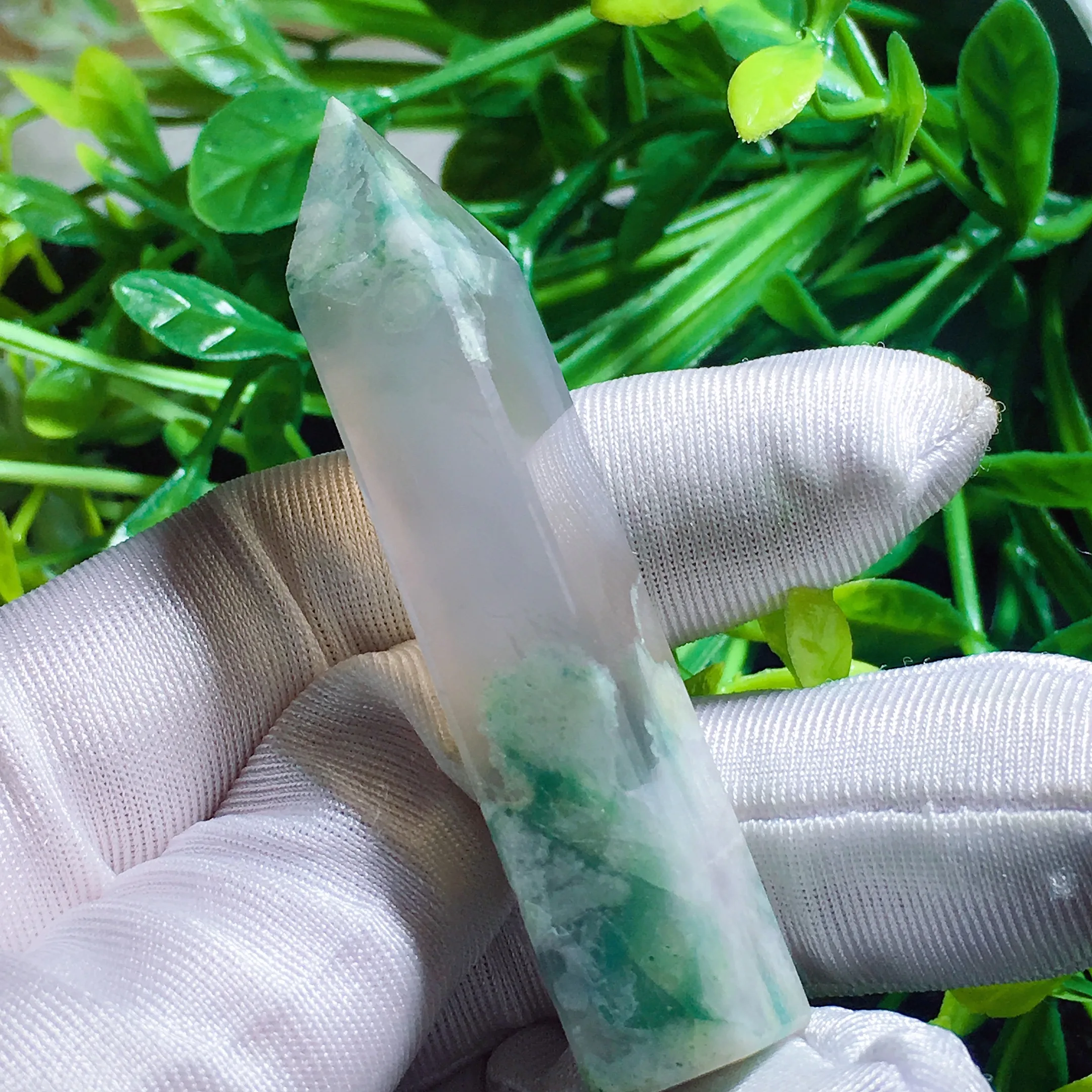 Green Flower Agate Tower 2421