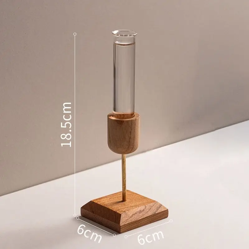 Solid wood desktop creative flower arrangement style literary and simple wall hanging flower glass test tube vase small vase