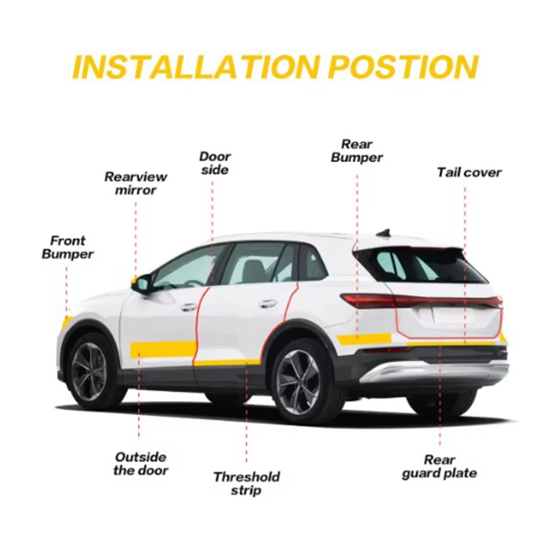 5/3m Car 3D Carbon Fiber Stickers Door Sill Anti-stepping Protector Trunk Bumper Side Mirror Anti Scratch Tape Auto Decals