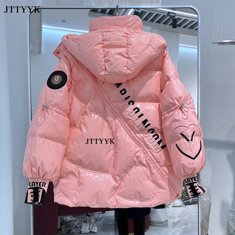 Корейская мода, зимняя короткая куртка, женское водонепроницаемое ...
