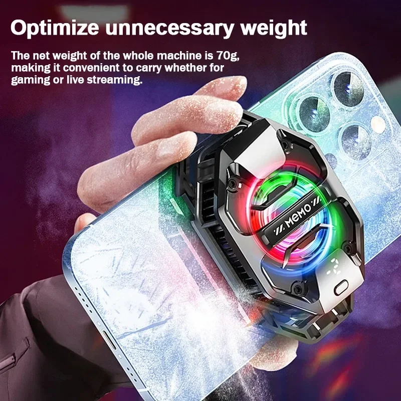 MEMO 새로운 DL20 3 기어 조정 가능한 AI 반도체 동결 백 클립 냉각 팬 라디에이터 for IPhone 안드로이드 PUBG 게임 쿨러