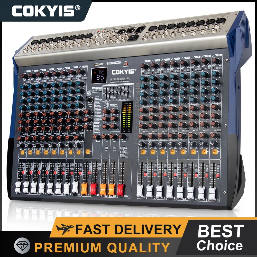 

Professional 16 Channel Mixer stage performance home KTV live karaoke USB mixer Bluetooth mixer MP3 playback DJ controller