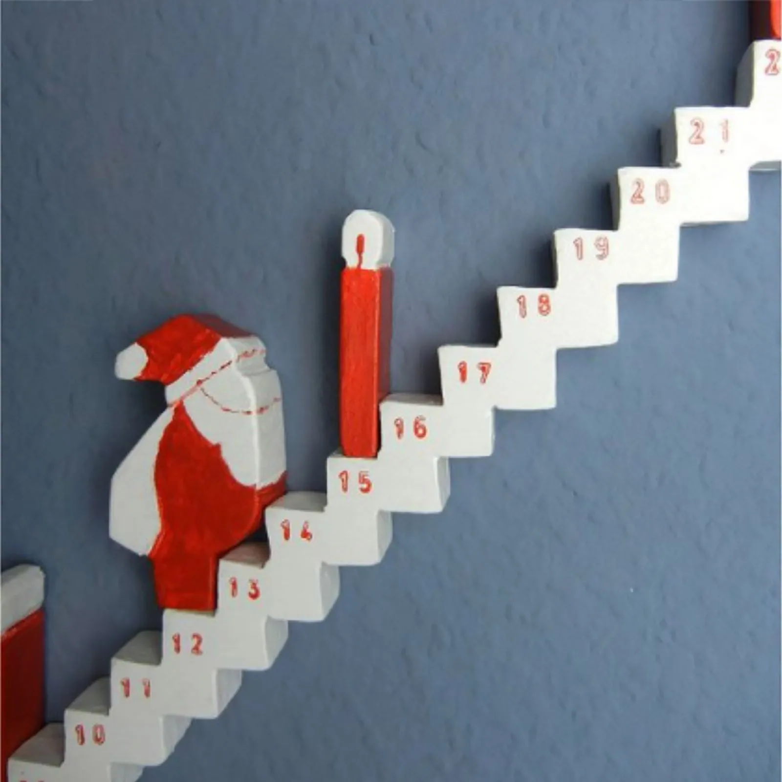 Christmas Advent Calendar Wood Stairs Climbing, Santa's Staircase Countdown Calendar, Santa Climbing Staircase Advent Calendar