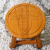 Carved Wooden Step Stool, Queen Bee, Natural 2