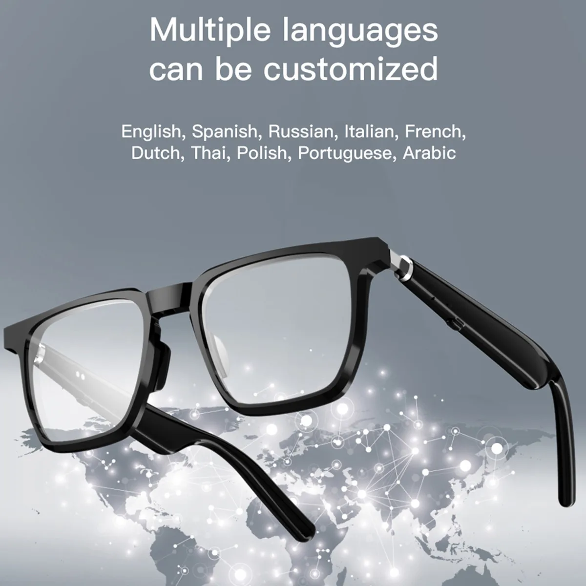 Smart Glasses AI Translator Rreal Time Language Translation Answer Call Music Listen Voie Assistant Anti Blue Light Smartglasses