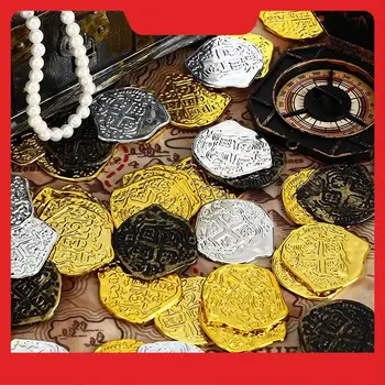 300 Pcs Plastic Gold Coins Pirate Coins Kids Play Coins For Pirate Party Treasure Chest Games Tokens Toys Cosplay 1