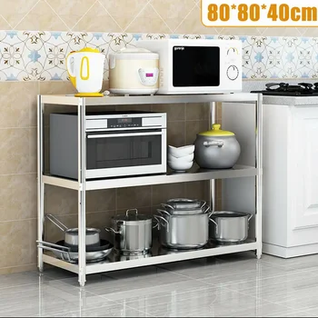 Heavy Duty Storage Shelving Organizer Stainless Steel Storage Rack Shelves for Pantries Restaurants Kitchens Large Kitchens