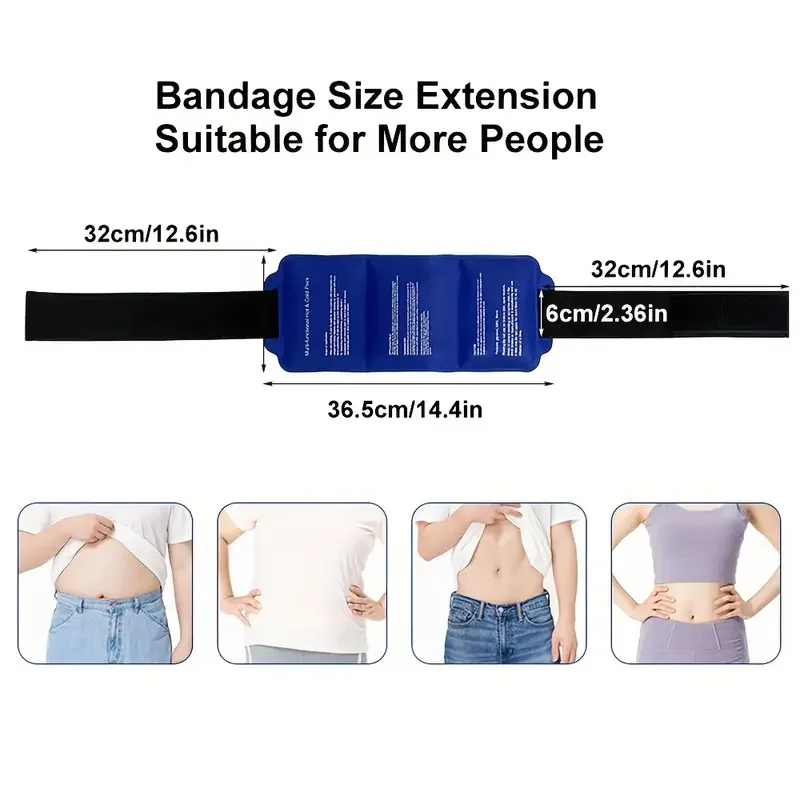 Wearable Ice Pack for Injuries Hot & Cold Therapy Wrap Reusable Gel Ice Pack for Back & Muscle Recovery with Secure Fastening