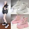 Fashion Chunky Platform Motorcycle Boots Women Autumn Winter Thick Bottom Ankle Botas Mujer White High Top Gothic Sneakers Shoes 1