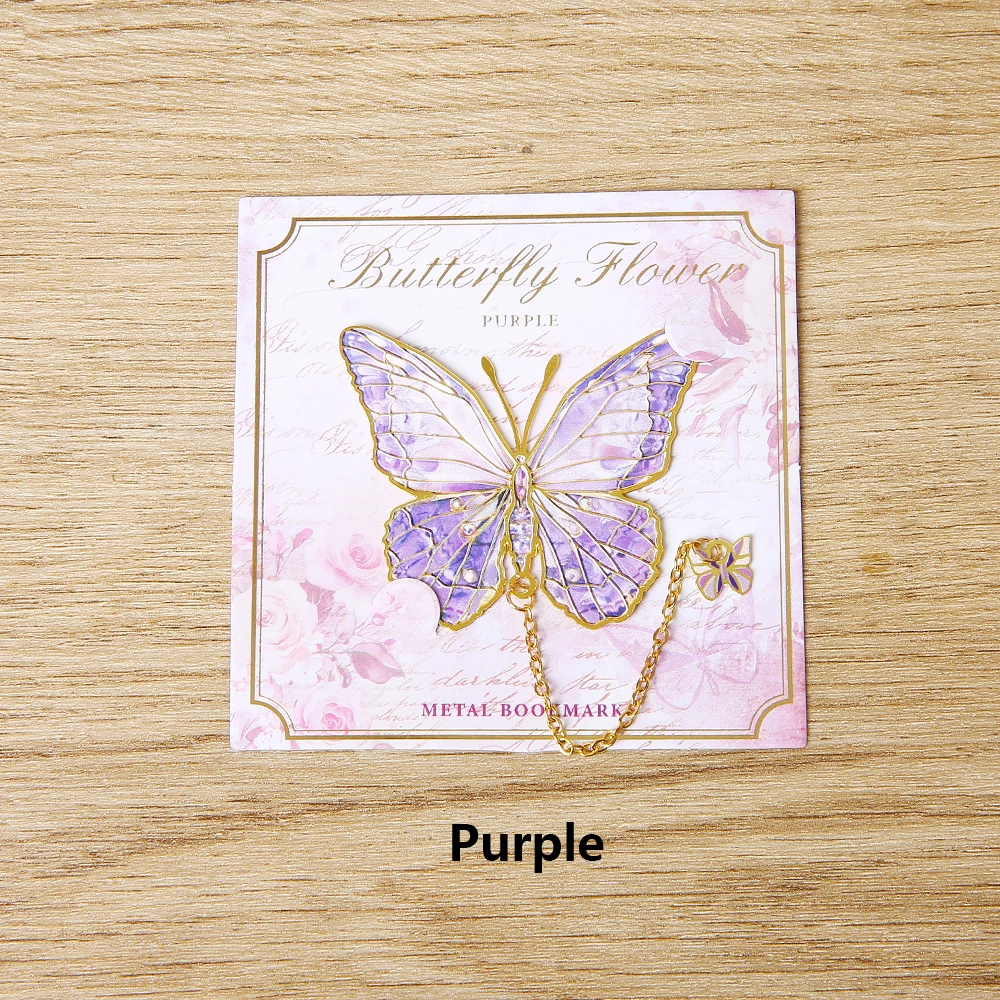 1 قطعة المرجعية المعدنية على شكل فراشة لطيف الملون...