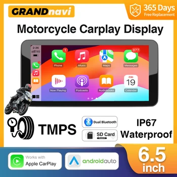 Navigazione universale per moto da 6,5 pollici Wireless CarPlay Android Auto Display intelligente portatile GPS IP67 Monitor Bluetooth impermeabile