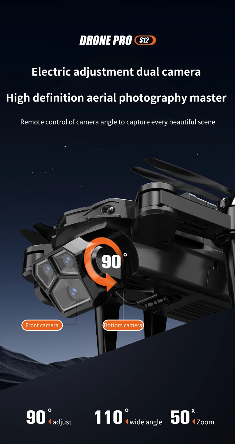 Description Picture 5 of itemS12 GPS Professional Drone 8K HD Dual Camera Brushless Drone 5G Laser Obstacle Avoidance Foldable Drones 4k Camera 3 km Distance