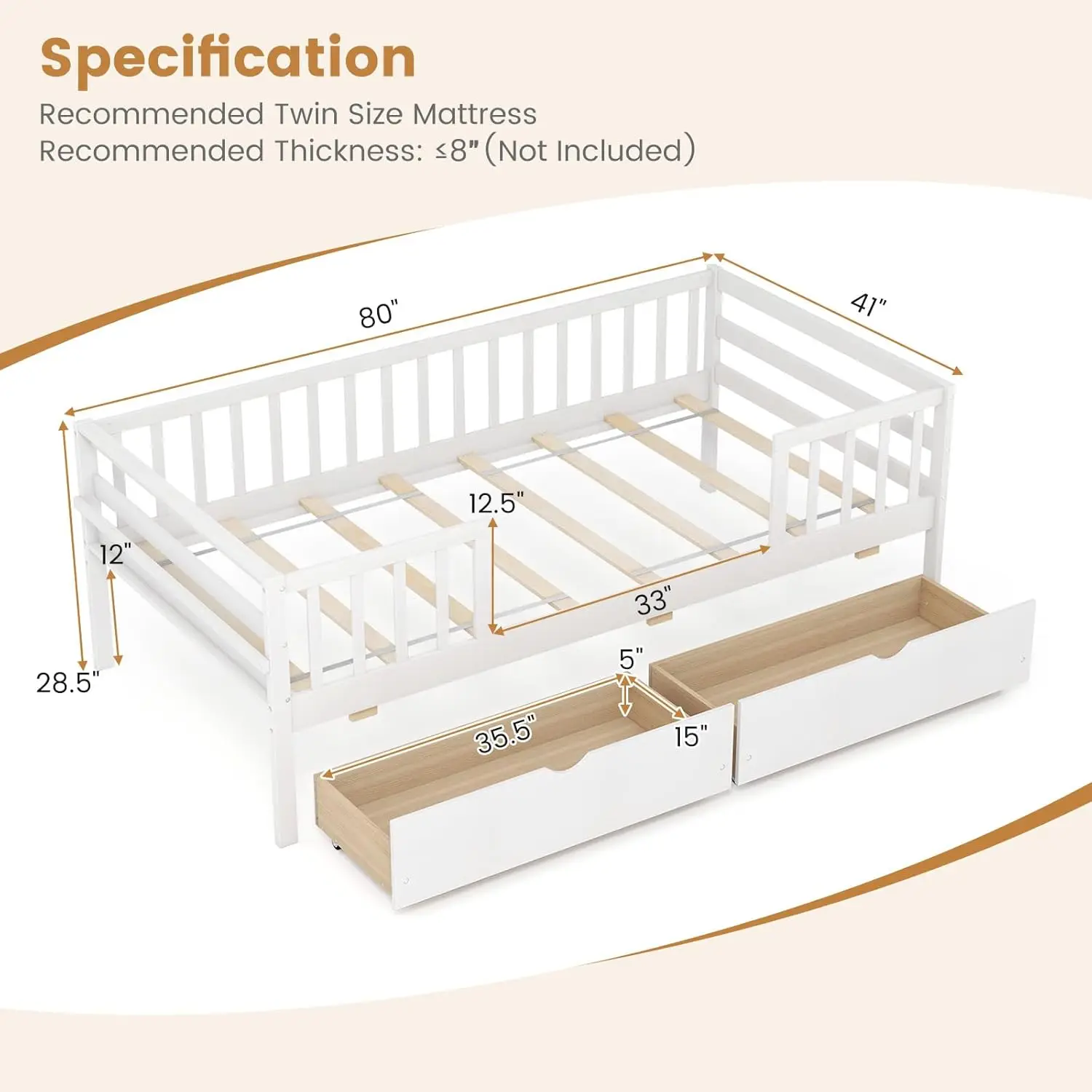 Kids Storage Twin Bed 2