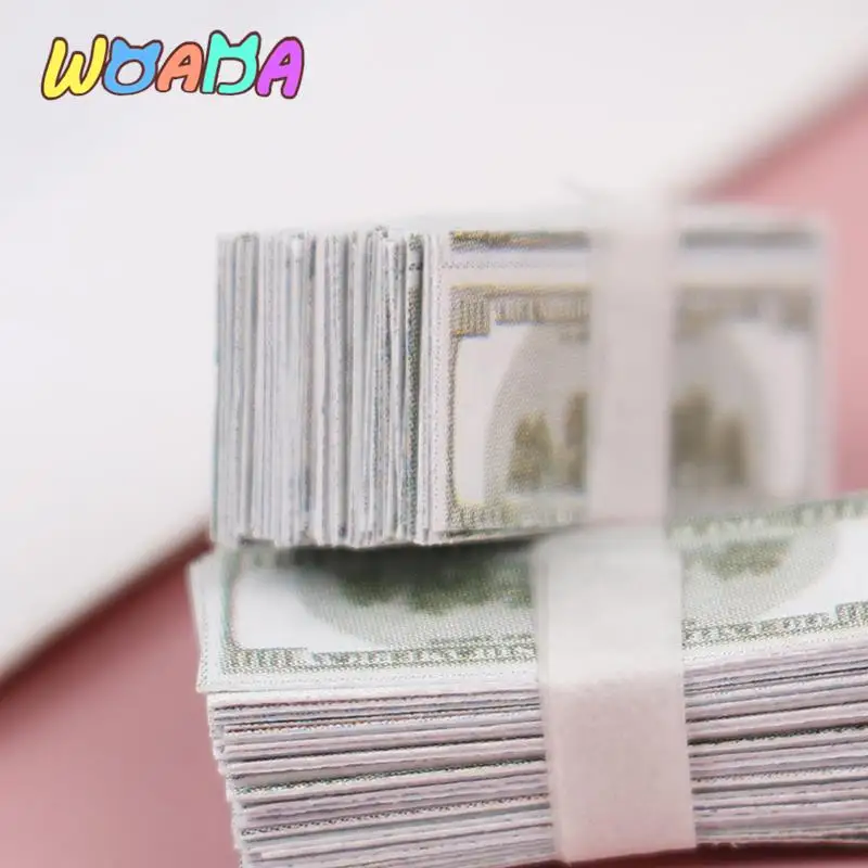 1/12 Scale Creative Mini Dollars Money Miniature Banknotes Children Toys Gifts Dollhouse Miniature Accessories