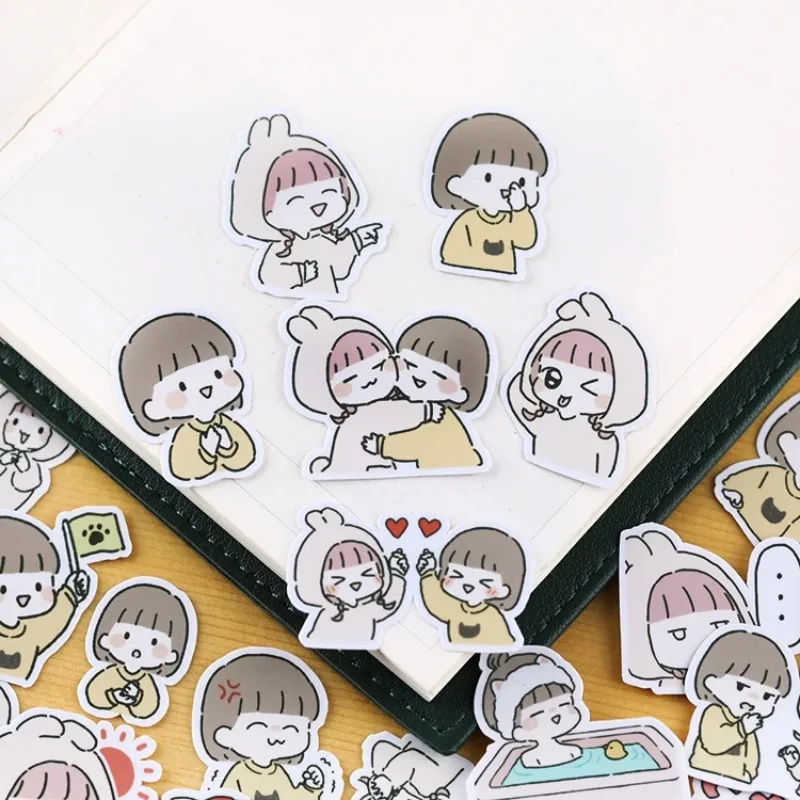 40 Stück süßes Paar 4 süße Kawaii selbstgemachte Mode Mädchen Scrapbooking Aufkleber/dekorative Aufkleber/DIY Handwerk Fotoalben