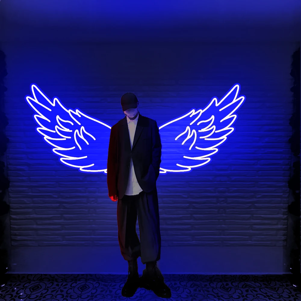 Description Picture 4 of itemLED Angel Wings Neon Lights Wall Art Decorative Lights Wedding Party Bar Personalized Signs Wall Light Signs 12V