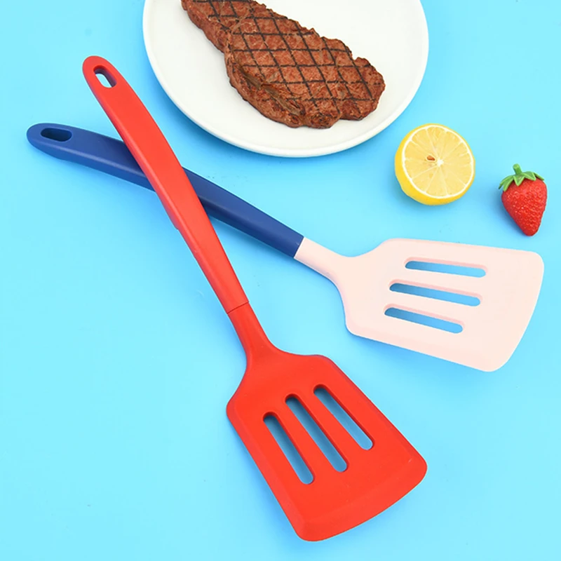 Cooking Spatula 33cm Silicone Turners Egg Fish Frying Shovel Steak Oil Drain Spatula Home Kitchen Utensils