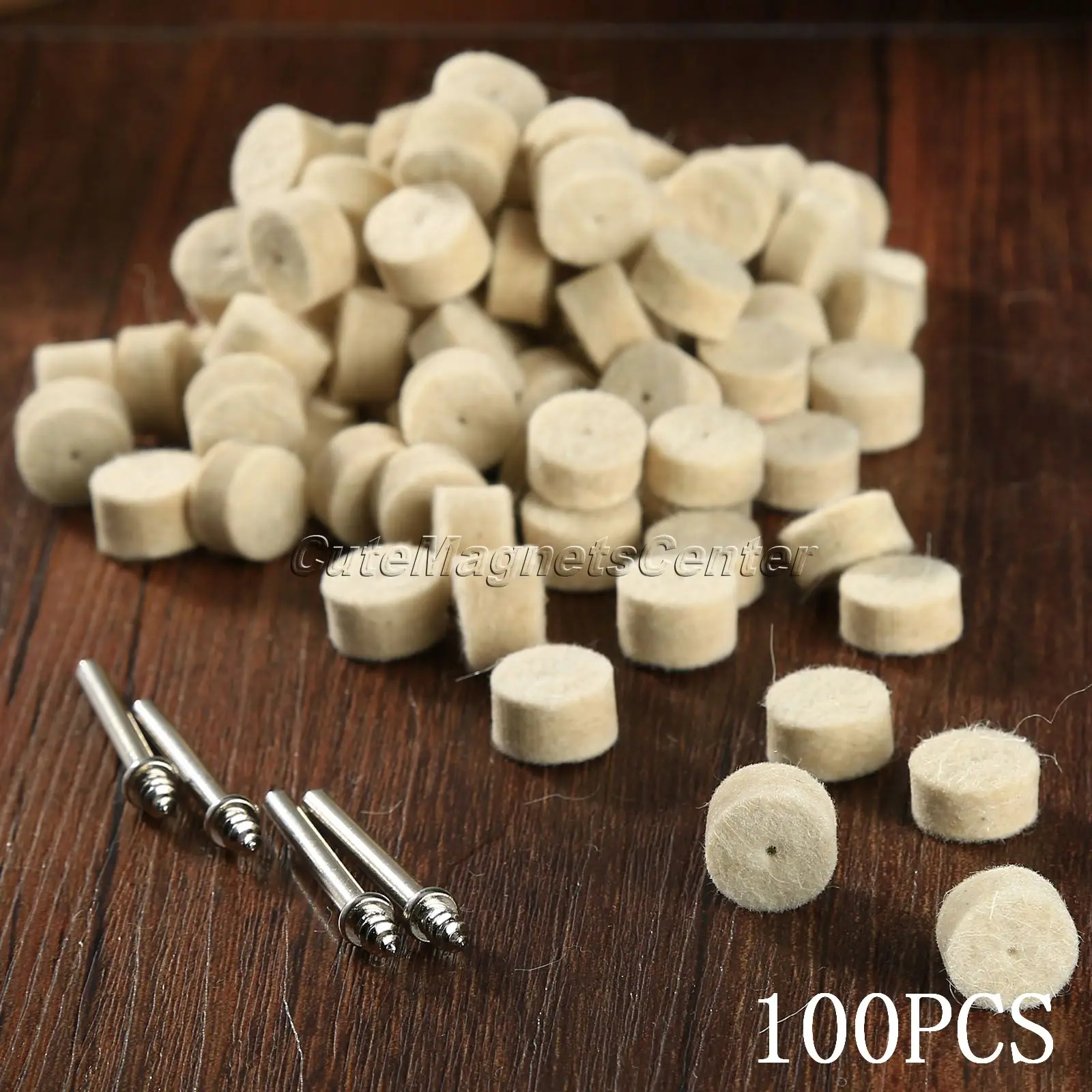 100Ps/Set Car Cleaning Tools 13x8mm Paint Care Wool Felt Polishing Buffing Round Wheel+ 4Ps Shank for Auto Wash Clean Dremel Kit