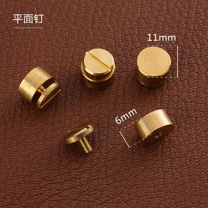 Fdit 10 Pezzi in Ottone Piedi Nailhead Borsa Borsa Bagagli Piatto borchia Rivetto Borsa Fai da Te Collare Cintura Scarpe
