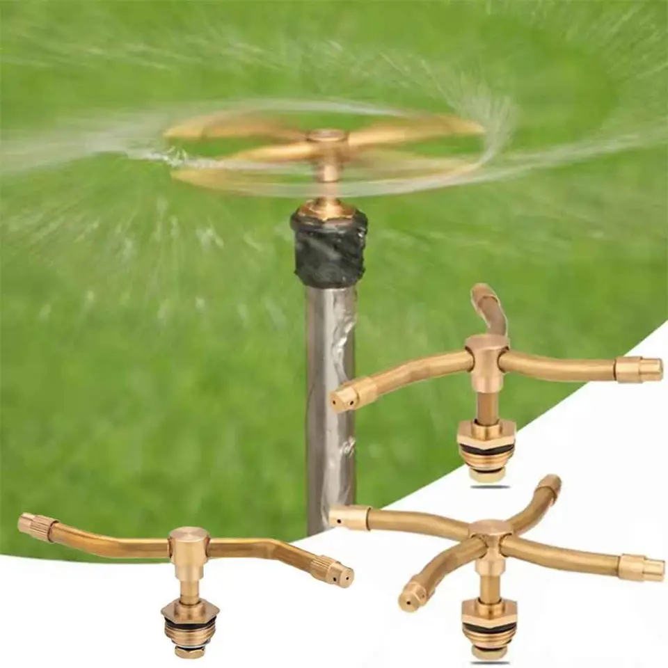 Irrigatore Rotante 360° 3 Bracci Per Giardino - Regolabile, Diametro Bagnato 8-10 M, Pressione 2.5-4 Bar