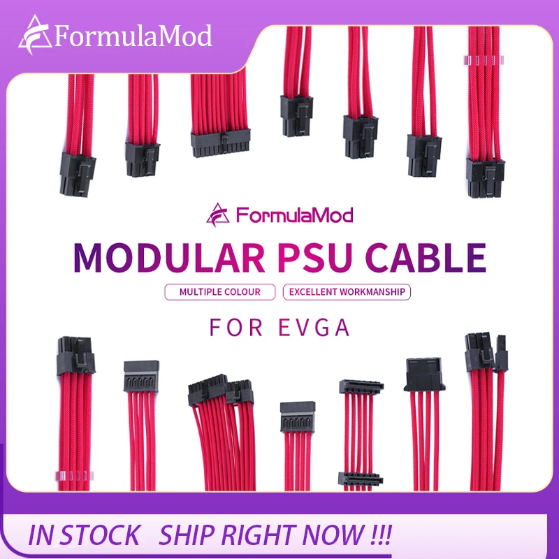 FormulaModEVGAFullyModularPSUCableKit18AWGSleevedKitForEVGA