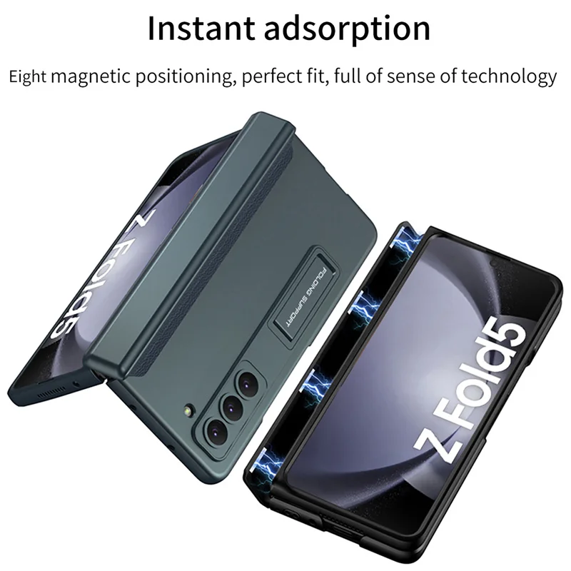 GKK Magnetic Hinge Case with Tempered Glass Bracket and Matte Plastic Cover