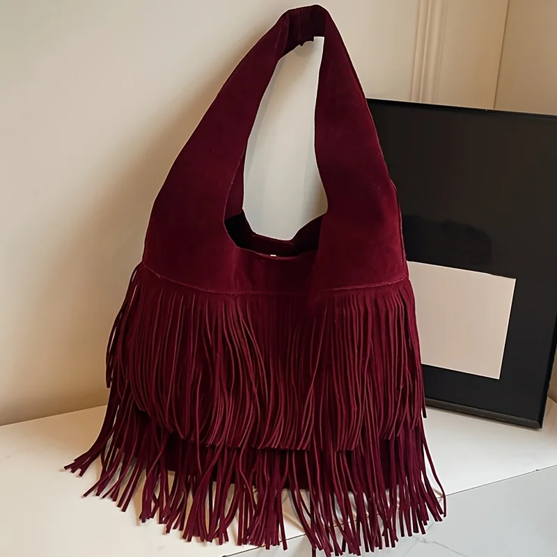 Perfect Lily Women's Tassel Tote Bag with Closure & Fringe Detailing Handbag Shoulder Bag for Work School Travel Christmas Gift 8