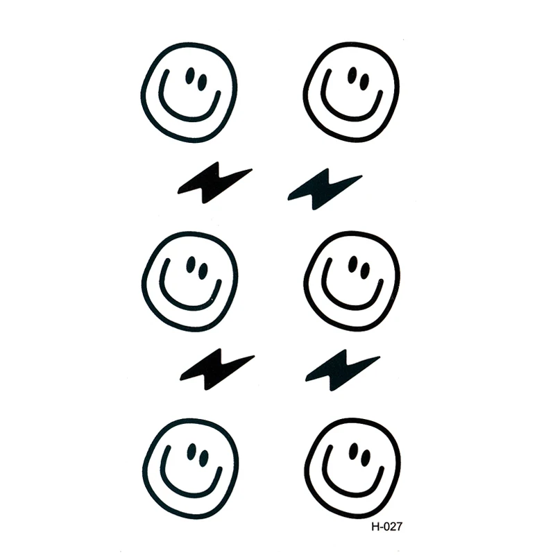 Tattoo Sticker Smiley Temporary Waterproof Men Arm Sticker Sleeve Body Shoulder Tattoos