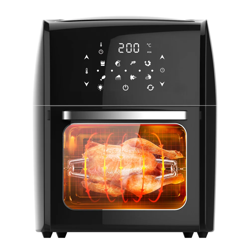 14L 2000W Electric Smokeless Hot Oven Cooker Air Fryer Toaster Oven With Digital Touch Screen for Toast Bake Roast Rotisserie