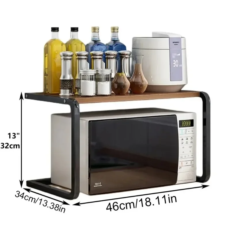 Kitchen Storage Rack Kitchen Organizer Rack 1 pc Kitchen Shelf Countertop Storage Rack Double-Layer Oven Microwave Oven Shelf Desktop Storage Rack